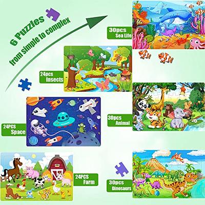 Mikilon Puzzles for Toddler Kids Ages 3 4 5+, 24 PCS STEM Preschool  Learning Educational Puzzle Toddler Jigsaw Toys, Christmas Birthday Gift  Toys for