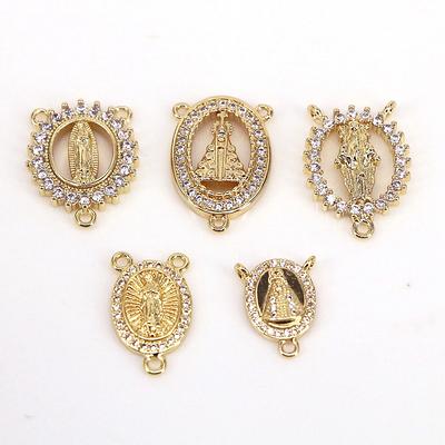 10pcs Paved Micro CZ Cross Charms for Jewelry Making 
