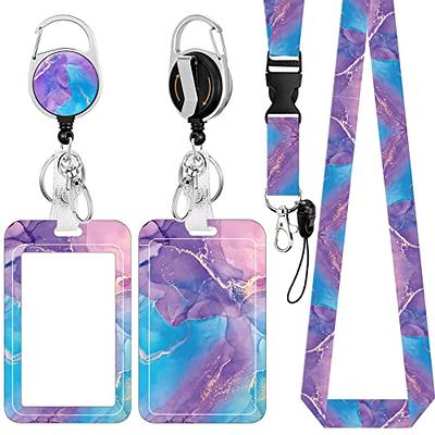Plifal ID Badge Holder with Lanyard and Retractable Badge Reel Belt Clip,Vintage  Art Keychain Lanyards Clip on Badge Extender Vertical ID Sleeve for Women - Yahoo  Shopping