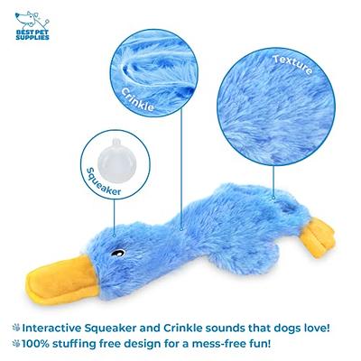 HGB Squeaky Dog Toys, No Stuffing Crinkle Plush Dog Chew Toys for