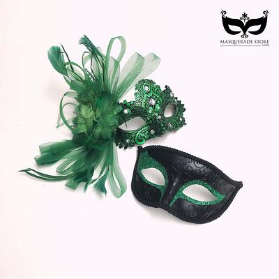  SIQUK Couple Masquerade Masks Sequins Venetian Party