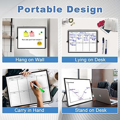 Dry Erase Calendar Whiteboard for Wall, Polegas 16 X 12 Magnetic White  Board Board, Small Wall Monthly Double Sided Boards Student, Home, Office