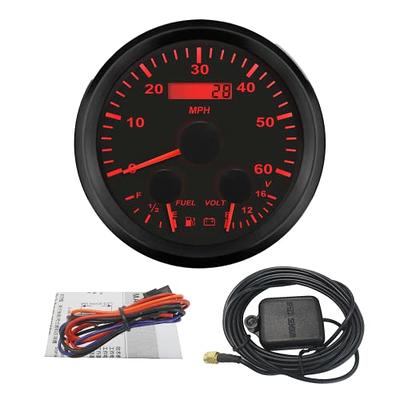 DKMOTORK 0021 KM/H Diameter 2.56 Inches Mechanical Motorcycle Speedometer  Dual Odometer Gauge with Led Backlight Neutral Headlight Turn Signal