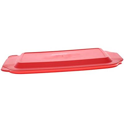 Pyrex (1) 233 3qt Glass Baking Dish and (1) 233-PC Red Plastic Lid