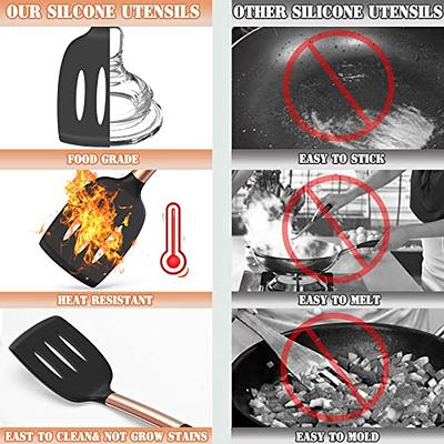 Silicone Cooking Utensils Set, E-far 7-Piece Black Heat Resistant Kitchen  Utensils Set, Kitchen Nonstick Tools Spatula Ladle Spoon Pasta Server for  Non-stick Cookware, Non-Toxic & Dishwasher safe - Yahoo Shopping