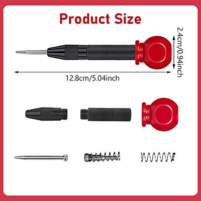 uxcell Automatic Center Punch, 5-Inch Spring-Loaded Center Hole Puncher  Marker Hand Tool Adjustable Red for Wood Metal Plastic - Yahoo Shopping