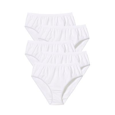 Comfort Choice Women's Plus Size Hi-Cut Cotton Brief 5-Pack