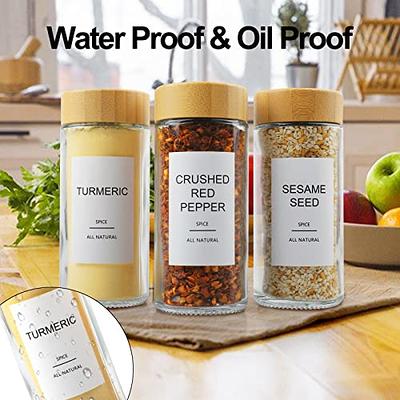 Talented Kitchen 14 Pcs Large 6 oz Glass Spice Jars with Labels