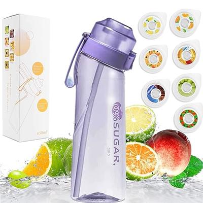 Air Water Bottle with 7 Flavor Pods, 650ML Fruit Fragrance Water Bottle, 0%  Sugar Water Cup, Black 