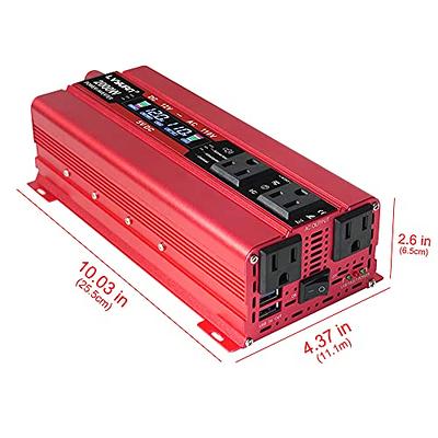 LVYUAN Pure Sine Wave Inverter 3000 Watt Inverter 12V to 110V DC to AC with  Remote Controller, LCD Display 4 AC Sockets and 4 USB Ports for Car Truck