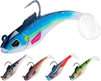 SHOWYEE Fishing Soft Lure, Pre-Rigged Jig Head Soft Paddle Tail Swimbaits,  Sinking Fishing Jigs Lures for Saltwater Freshwater, Trout Crappie Pike  Bass - Yahoo Shopping