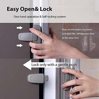 2 Pack Refrigerator Lock with with Magnetic, Black Refrigerator Lock Dorm  Freezer Door Lock and Child Safety Cabinet Lock with Strong Adhesive, very