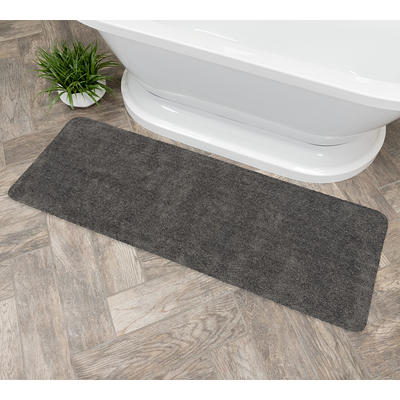 allen + roth 20-in x 32-in Dark Gray Polyester Bath Mat in the