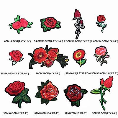 20Pcs Iron On Patches Rose Applique Clothes Repair Patches for Jacket Jeans  Clothes Hats Shoes Bags 