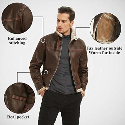  saounisi Leon Kennedy Jacket Winter Warm Coat Faux Fur