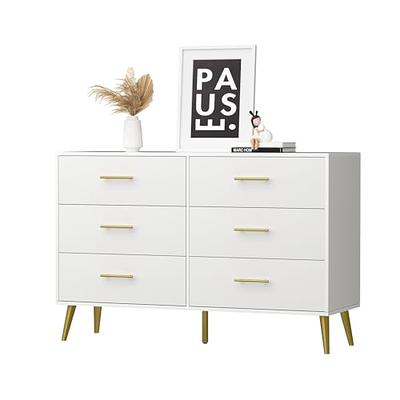 SEJOV White Dresser for Bedroom with 6 Deep Drawers, Modern Wood