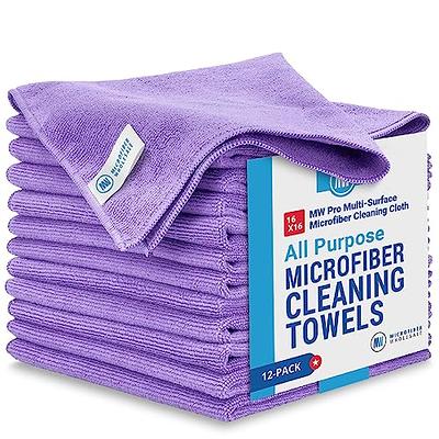 MR.Siga Microfiber Cleaning Cloth, All-Purpose Household Microfiber Towels,  Streak Free Cleaning Rags, Pack of 12, Grey