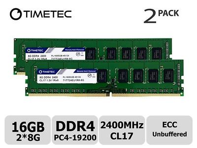 Timetec 16GB KIT(2x8GB) DDR4 3200MHz (or 2933MHz or 2666MHz) PC4-25600 CL22  1.2V Non-ECC Unbuffered 1Rx8 Single Rank 288 Pin UDIMM Desktop PC Computer