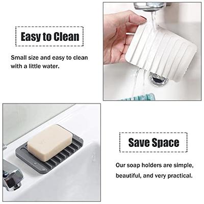 Self Draining Soap Dishes, 3 Pcs Silicone Soap Saver, Waterfall Drainer  Soap Holder for Bathroom, Extend Soap Life, Keep Soap Bars Dry Clean & Easy