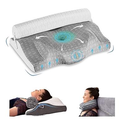 Elviros Knee Pillow for Side Sleepers, Orthopedic Memory Foam Wedge Contour Leg  Pillow, Multi Position Use