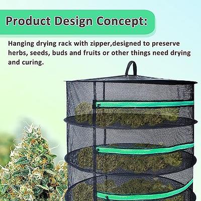 iPower Herb Drying Rack 8-Layer 2 ft. Foldable Hanging Mesh Net