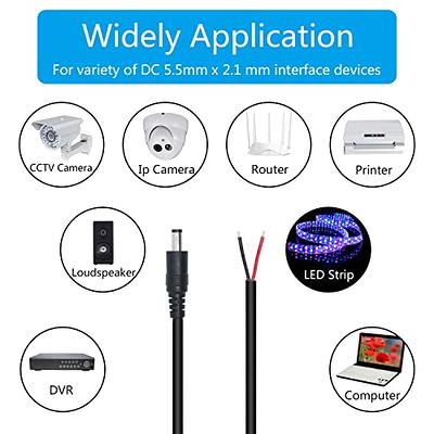 12V DC Power 5.5X2.5mm Pigtail Male DC Cable for Camera LED