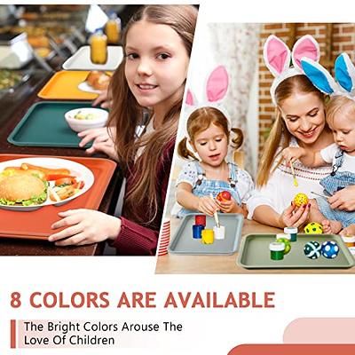 18 Pcs Plastic Fast Food Trays Bulk Colorful Restaurant Serving Trays  Cafeteria Trays Grill Tray School Lunch Trays Rectangular Serving Platter  for