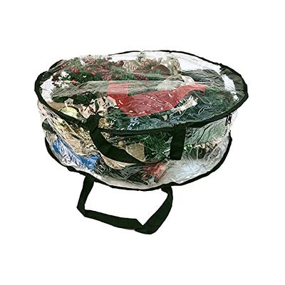 Zober Christmas Wreath Storage Container - 30 Inch Wreath Bag for  Artificial Wreaths - Dual Zippered Wreath Storage W/Strong, Durable Handles  - Black