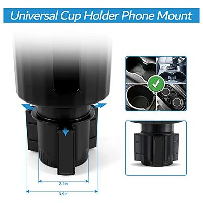 Car Cup Holder Expander with Phone Holder Adjustable Base for