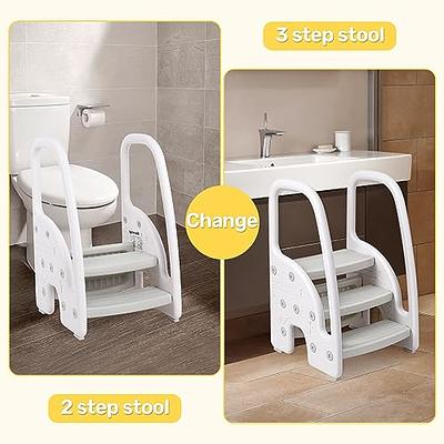 Onasti Foldable Toddler Step Stop for Bathroom Sink, Adjustable 3 Gray