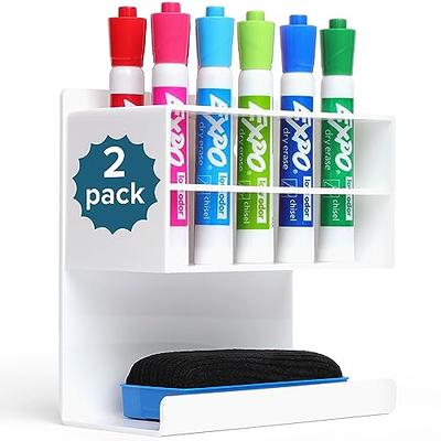 Clear Acrylic Wall Mountable 10 Slot Dry Erase Marker and Eraser Holder