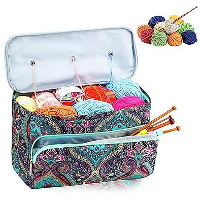 Yarn Storage Organizer Bag Knitting Tote Bag Cuboid with Zipper Closure and  Pocket for Knitting Crochet Project Accessories Knitting & Crochet Supplies  Gifts for Crochet Lovers (Cashew Flower) - Yahoo Shopping