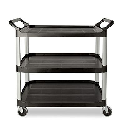 Rubbermaid Commercial Service/Utility Cart, Two-Shelf, Black