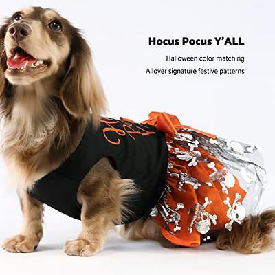 Fitwarm Hocus Pocus Y'All Funny Dog Halloween Tulle Dress, Holiday Dog  Clothes for Small Dogs Girl, Funny Pirate Skull Pet Costume, Witch Cat  Outfit, Orange, Black, Medium - Yahoo Shopping