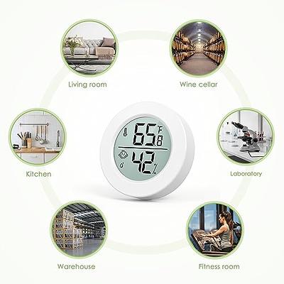 Digital Thermometer Hygrometer Indoor Outdoor Temperature Meter Humidity  Monitor with LCD Alarm Clock, 1M Probe Cord Temperature Humidity Gauge for