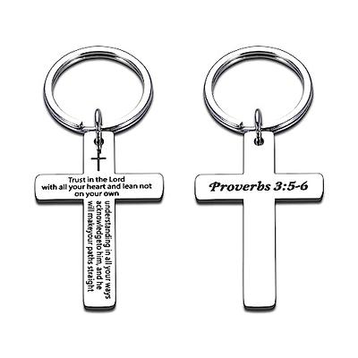 Vintage Cross Keychain Christian Religious Beliefs Keyring for Women Men  Car Key Chains Backpack Pendant Jewelry Memorial Gifts