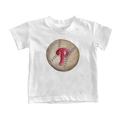 Philadelphia Phillies Tiny Turnip Women's Baseball Tie T-Shirt - Red