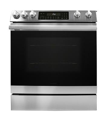 KitchenAid 30-in Glass Top 5 Elements 7.1-cu ft Self-Cleaning Convection  Oven Slide-in Electric Range (Stainless Steel) in the Single Oven Electric  Ranges department at