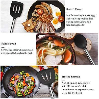 7Pcs Kitchen Utensils Set, Food Grade Silicone Cooking Utensils Set With  Stainless Steel Handle, Non-Stick Heat Resistant Kitchenware Set - Yahoo  Shopping