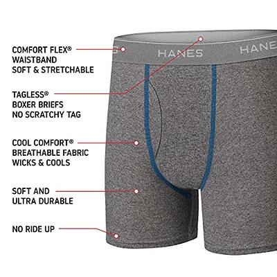 Mens Hanes Comfort Flex Fit Tagless Boxer Briefs 2-Pack Multicolor Small