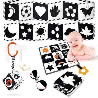 Diyfrety 10 Pcs Black and White High Contrast Baby Toys 0-3 Months Tummy  Time Toys Newborn Toys for 0-3 Months Visual and Brain Development  Montessori