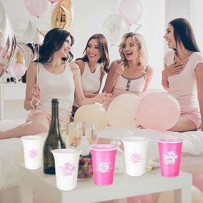 Beaches Booze & Besties Party Stadium Tumblers with Lids + Straws