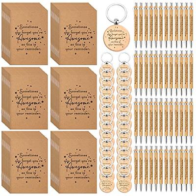 Honoson 50 Sets Employee Appreciation Thank You Gifts Inspirational Spiral  Notebook Journal with Sticky Note Notepad Motivational Bamboo Ballpoint Pen