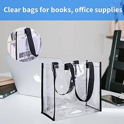 Stadium Approved Clear Plastic Tote Bags with Handles (12x12x6 in, 2 Pack)