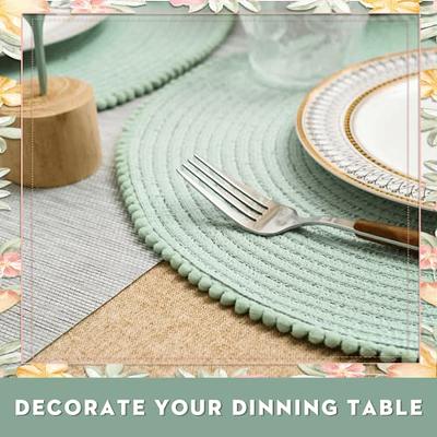 6PCS Bamboo Weaved Non Slip Placemats Dining Dinner Table Mat Home