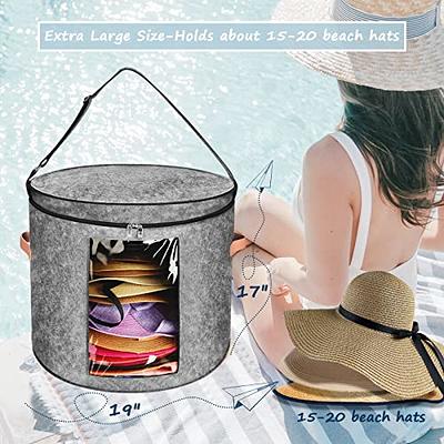 CAPHONT 2 Pack Extra Large Hat Box Storage for Women & Men, 19 D X 17 H