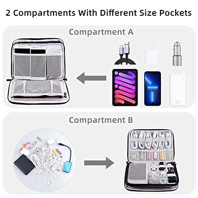Electronics Organizer Travel Cable Bag Tech Cord Charger Electronic  Accessories Case Gifts Men Women (Dark Gray)