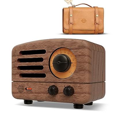  Vintage Greadio Walnut Wood Bluetooth Speaker Radio - Retro  Style, Bass Enhancement, Loud Volume, Bluetooth 5.0, MP3 & FM Radio :  Electronics