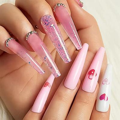 Gellen Nail Tips And Glue Gel Kit Gel x Nail Kit 480Pcs Colored Almond Fake  Nails Portable LED Nail Lamp Solid Nail Glue Gel Nail Extension Kit Girly  Nude Pink Gel Nail