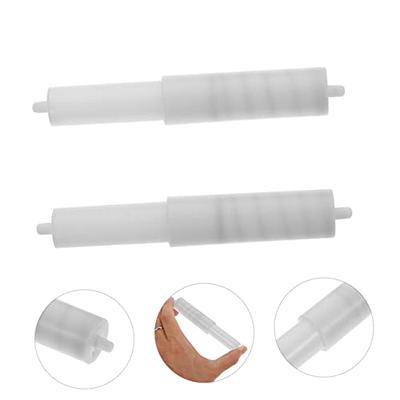 2 Pieces Toilet Paper Holder Roller Spindle Replacement Rod Plastic Spring  Loaded (White)